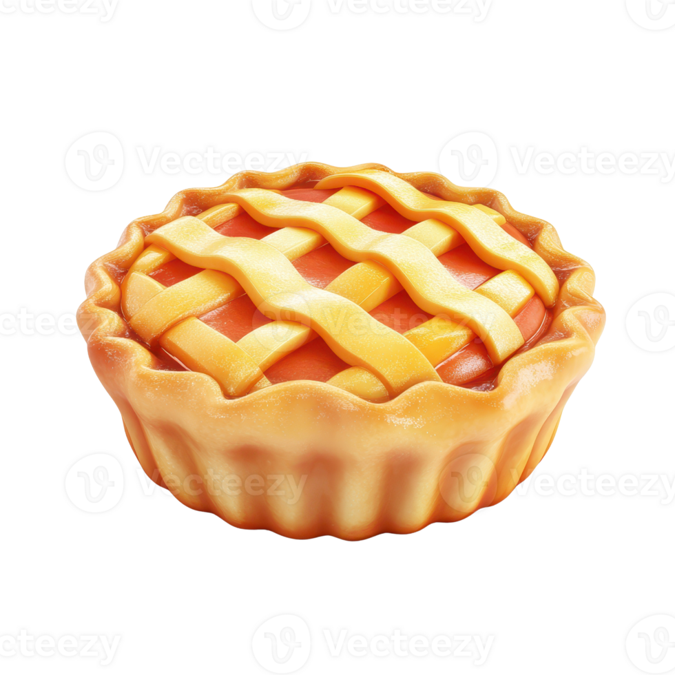 A delicious apple pie with a golden crust and woven lattice design. png