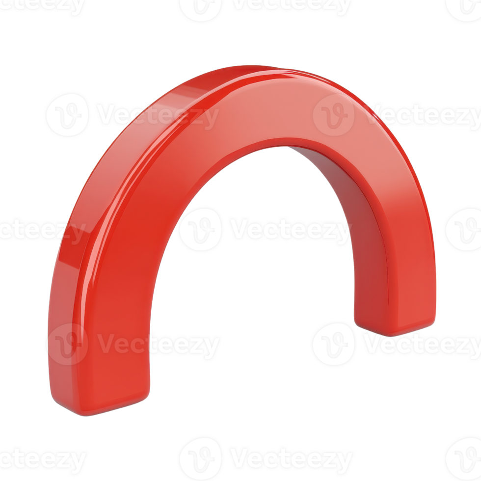 A shiny red 3D arch shape ideal for creative design projects. png