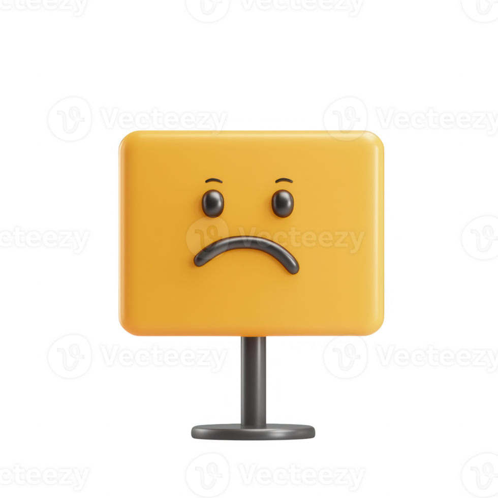 A sad emoji representing feelings of disappointment and discontent. png