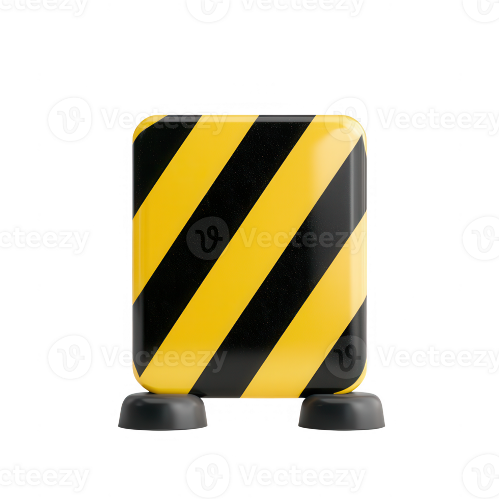 A warning barrier with black and yellow stripes for safety in industrial environments. png