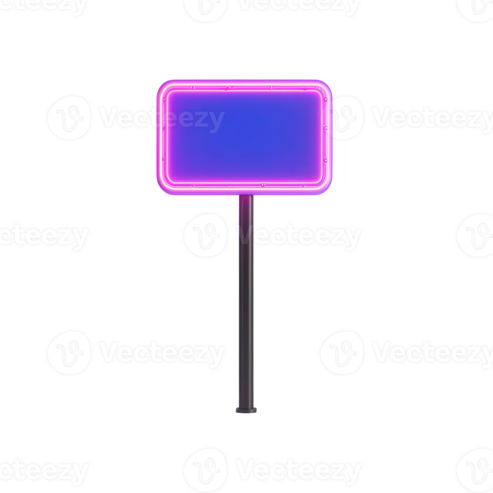 Colorful neon sign holder with a vibrant gradient background for creative displays. png