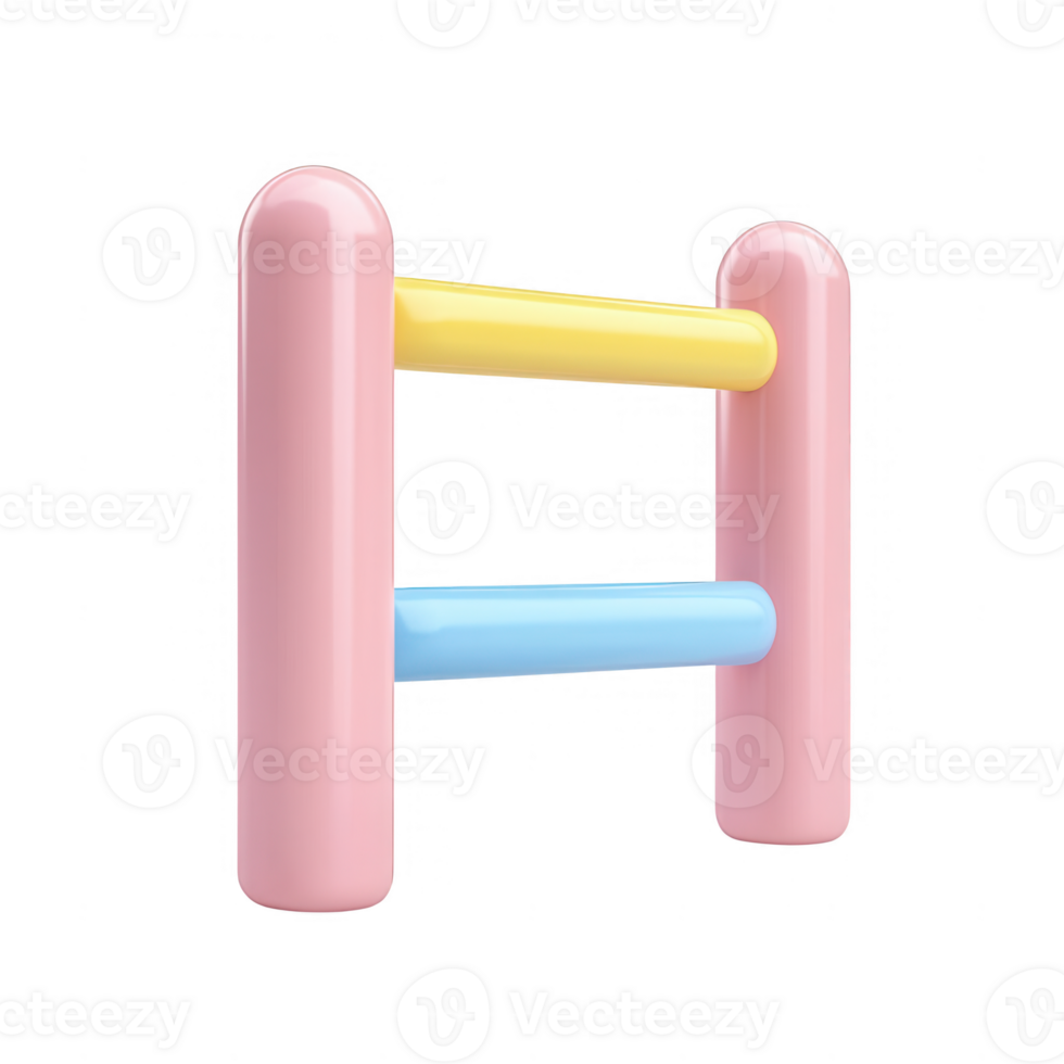 Colorful climbing frame for children in playful pastel shades enhancing outdoor fun. png