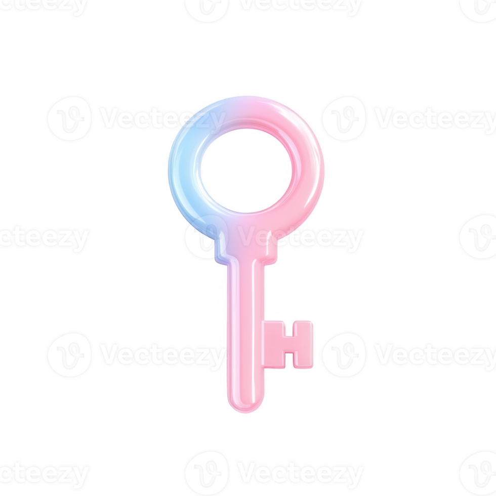 Modern key design, featuring a blue and pink gradient, symbolizing security and access. png