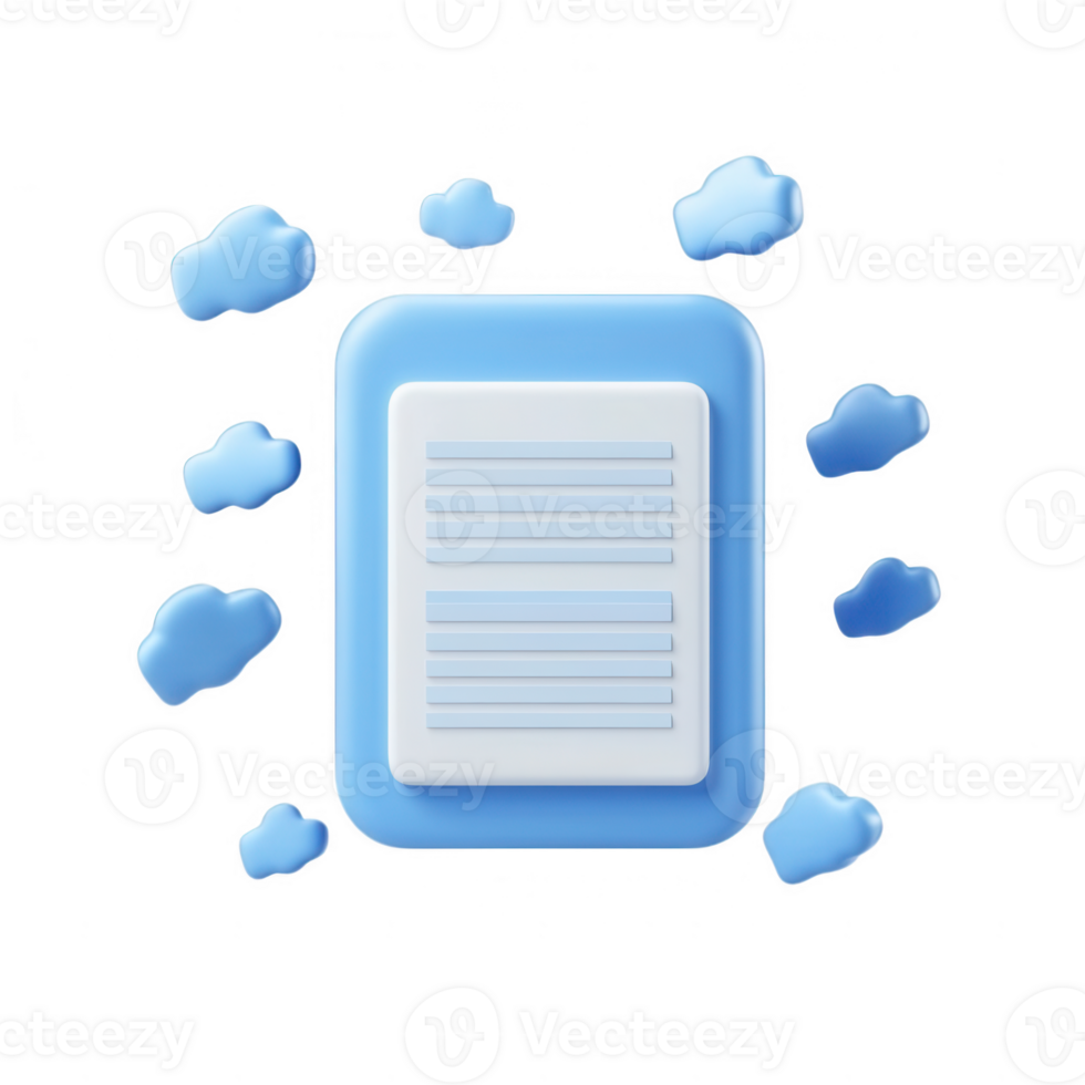 Stylish icon representing a document within a cloud-like backdrop. png
