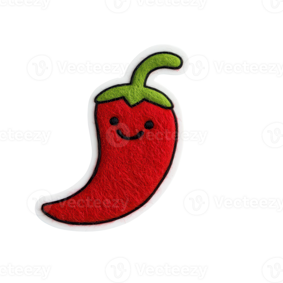 A cheerful red chili pepper graphic with a smiling face for culinary designs. png