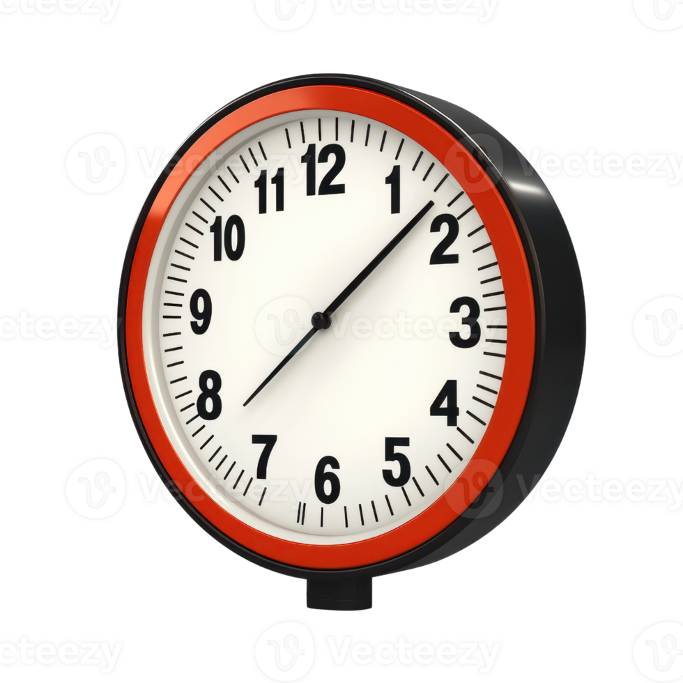 A classic round wall clock showing clear time and modern design. png