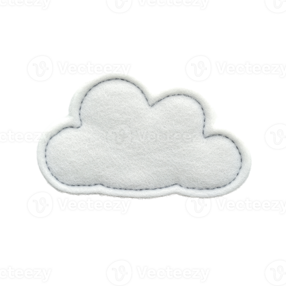 A cute and soft felt cloud shape, ideal for crafts and creative projects. png