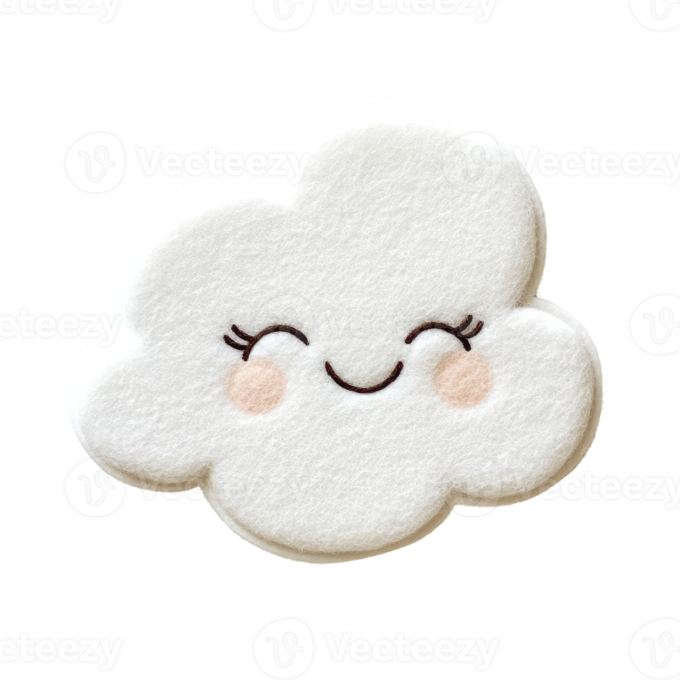 A cute cloud illustration with a smiling face, perfect for children. png