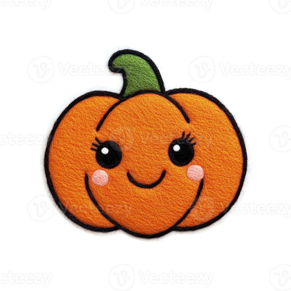 A cute cartoon pumpkin with a smiling face, perfect for fall-themed designs. png