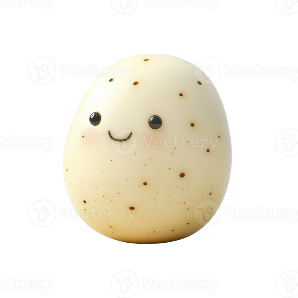 A cute potato character with a cheerful expression, perfect for playful designs. png