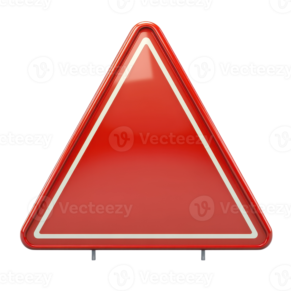 A reflective red warning sign indicating potential danger ahead. png