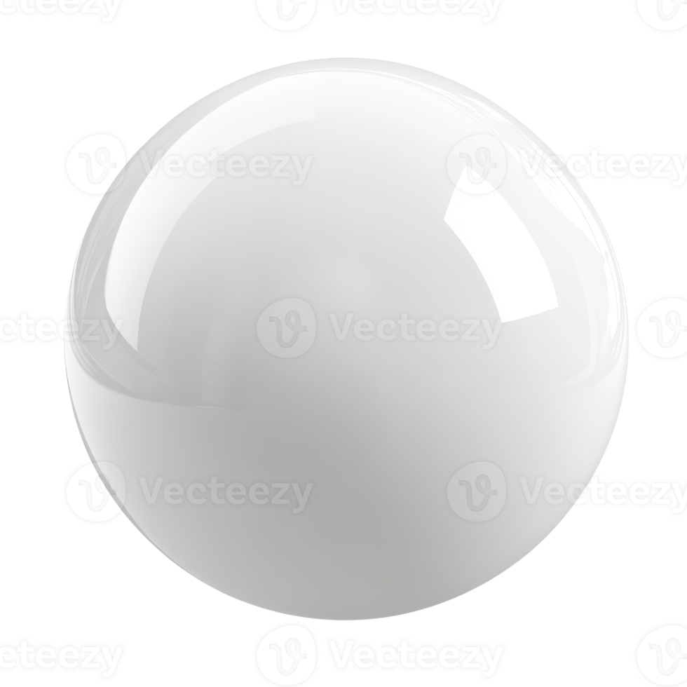A shiny, smooth white sphere perfect for design projects and backgrounds. png