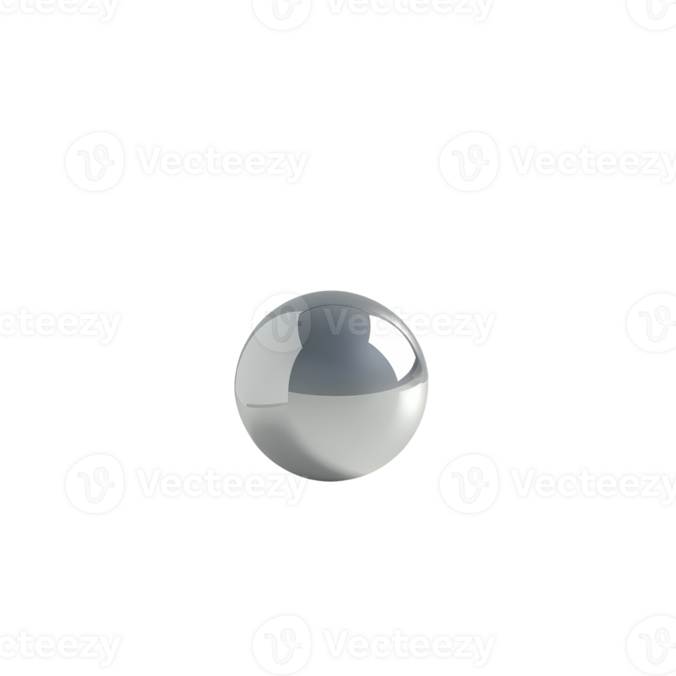 A sleek, reflective 3D sphere on a minimalist background. png