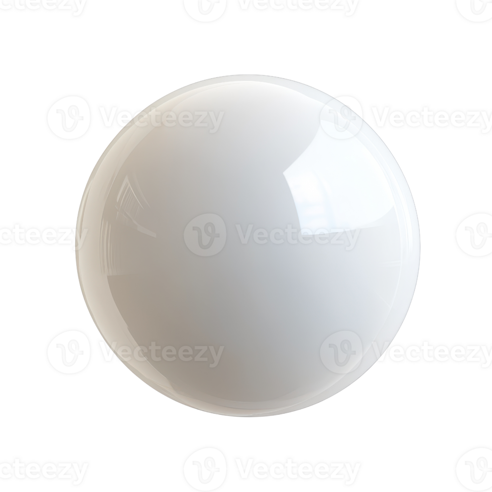 A smooth, glossy, white sphere with subtle reflections, perfect for design projects. png