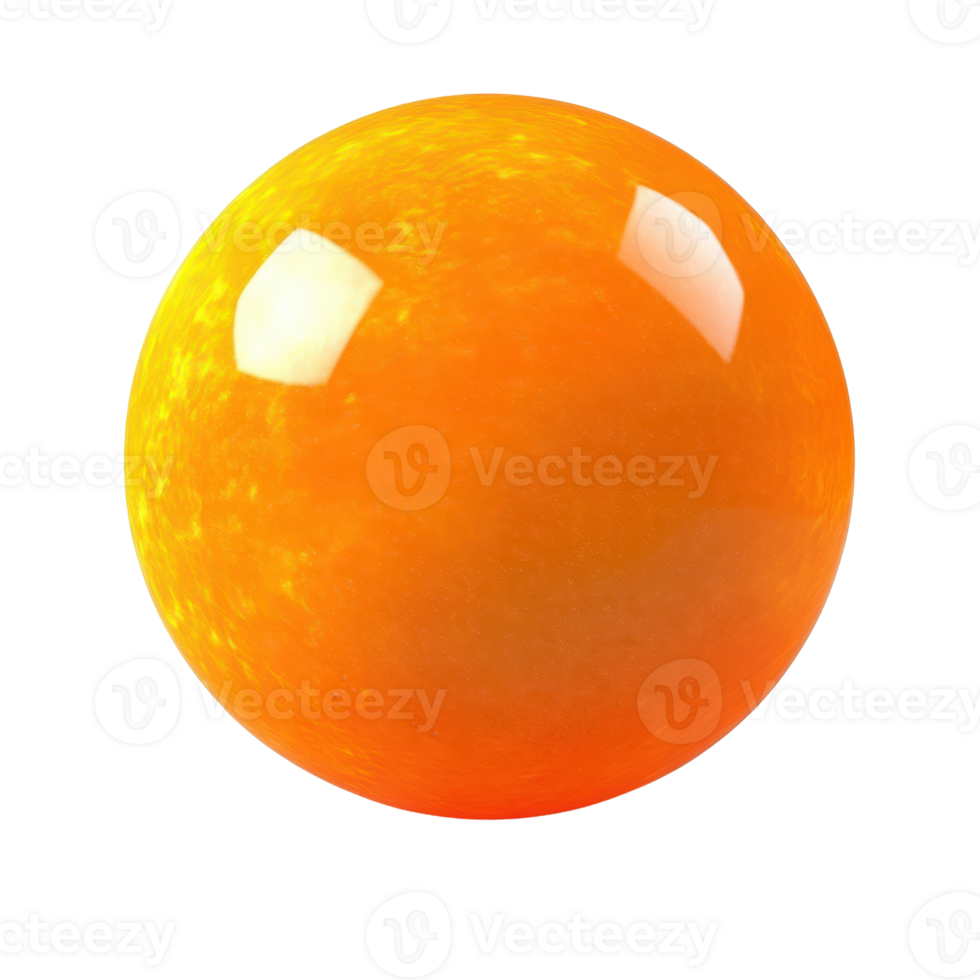 A shiny, reflective orange sphere, perfect for digital design and creative projects. png