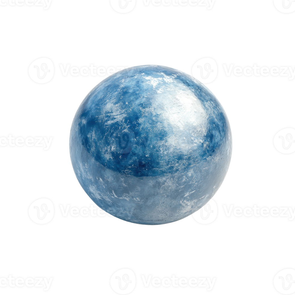 A stunning blue marble with intricate texture and depth, perfect for creative projects. png