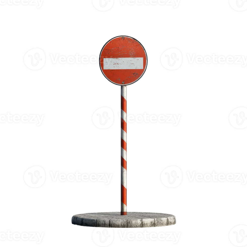 A tall road sign indicating restricted entry with a bold design and clear message. png