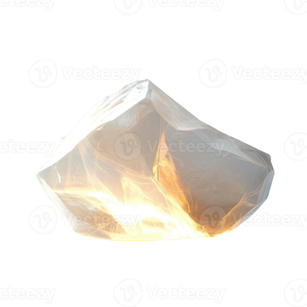 A stunning natural crystal rock reflecting light and showcasing its unique structure. png
