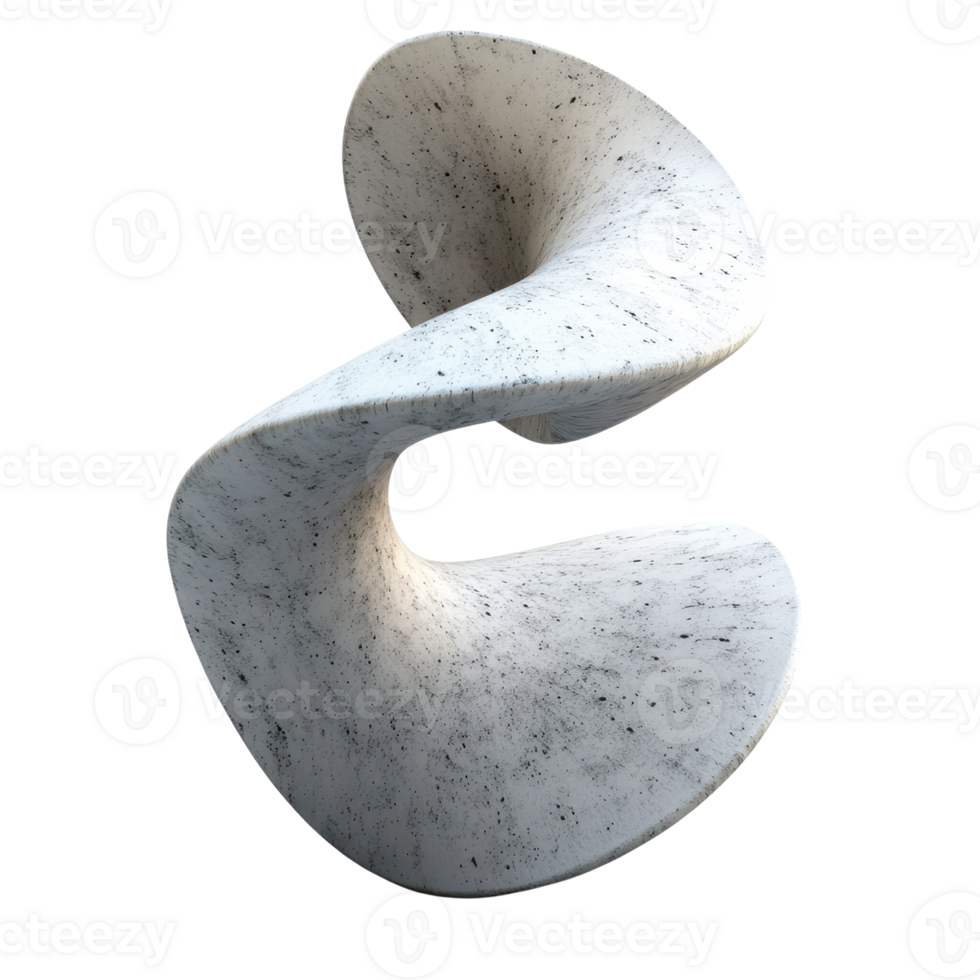 Abstract sculpture design featuring smooth curves and textured surface in neutral tones. png