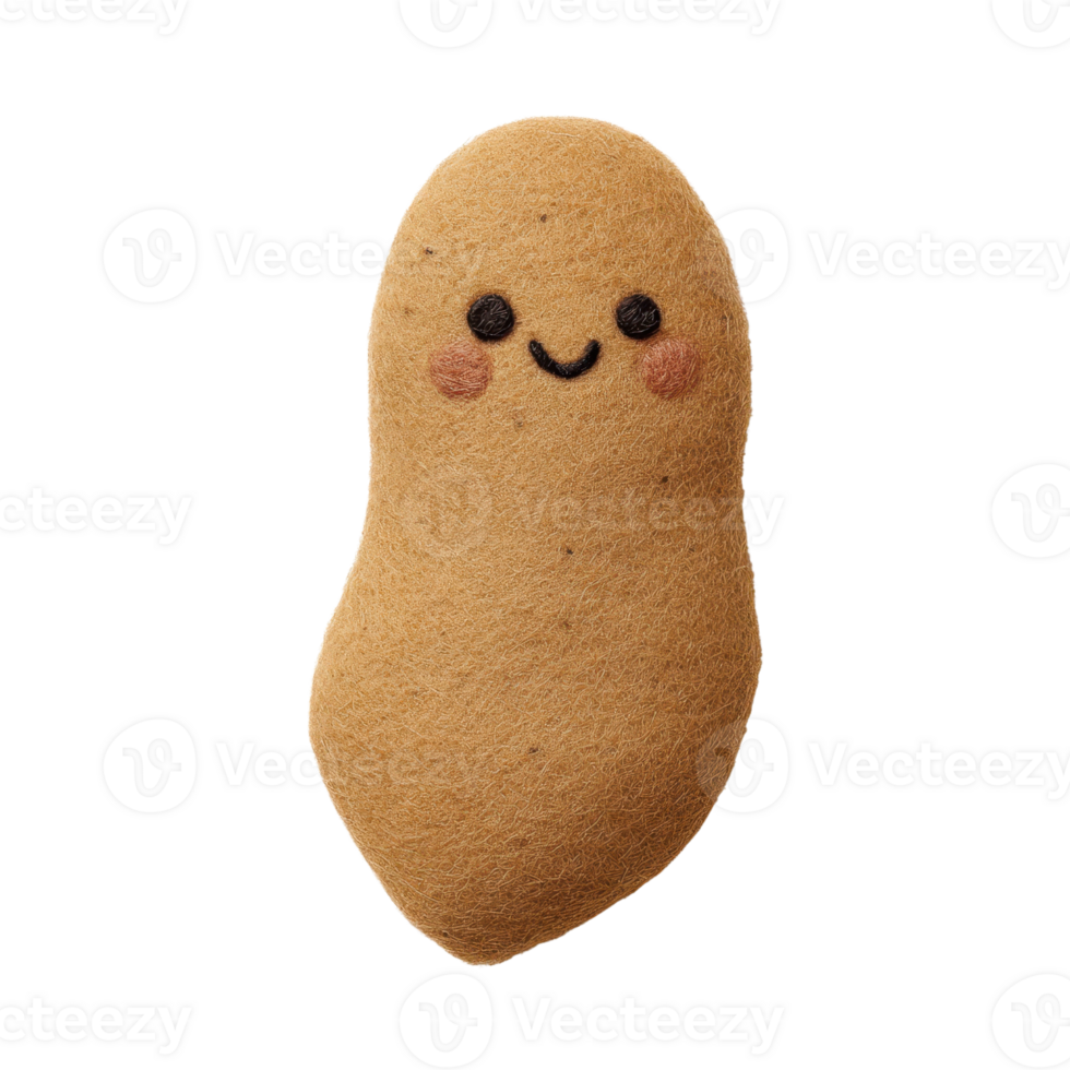 Cute and playful felt potato toy with a smiling face designed for kids. png