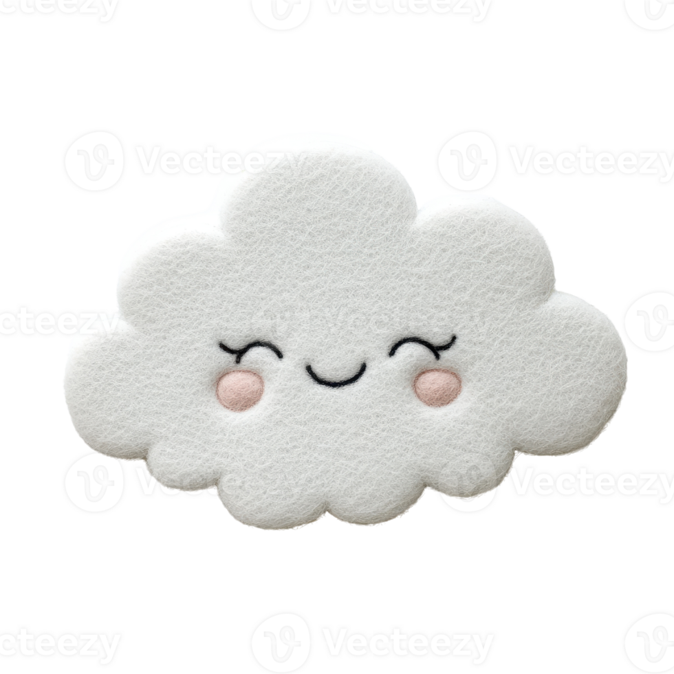 Cute, smiling cloud character perfect for children's designs and playful illustrations. png