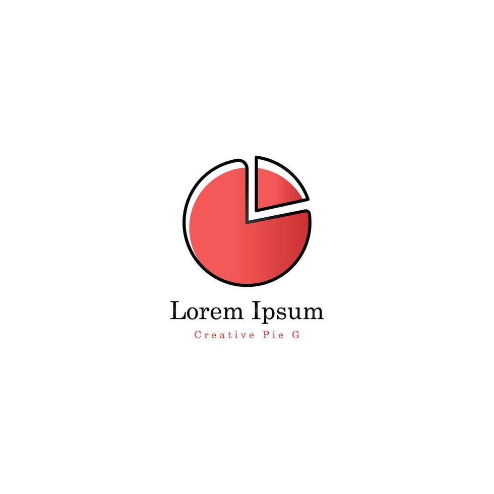 Creative Pie Chart Logo with letter G and Bold Black Outline vector