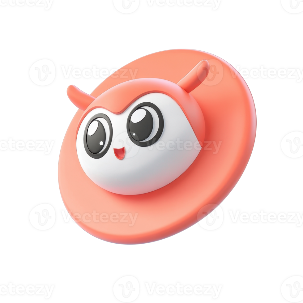 Cute cartoon character with big eyes on a colorful background, ideal for fun designs. png