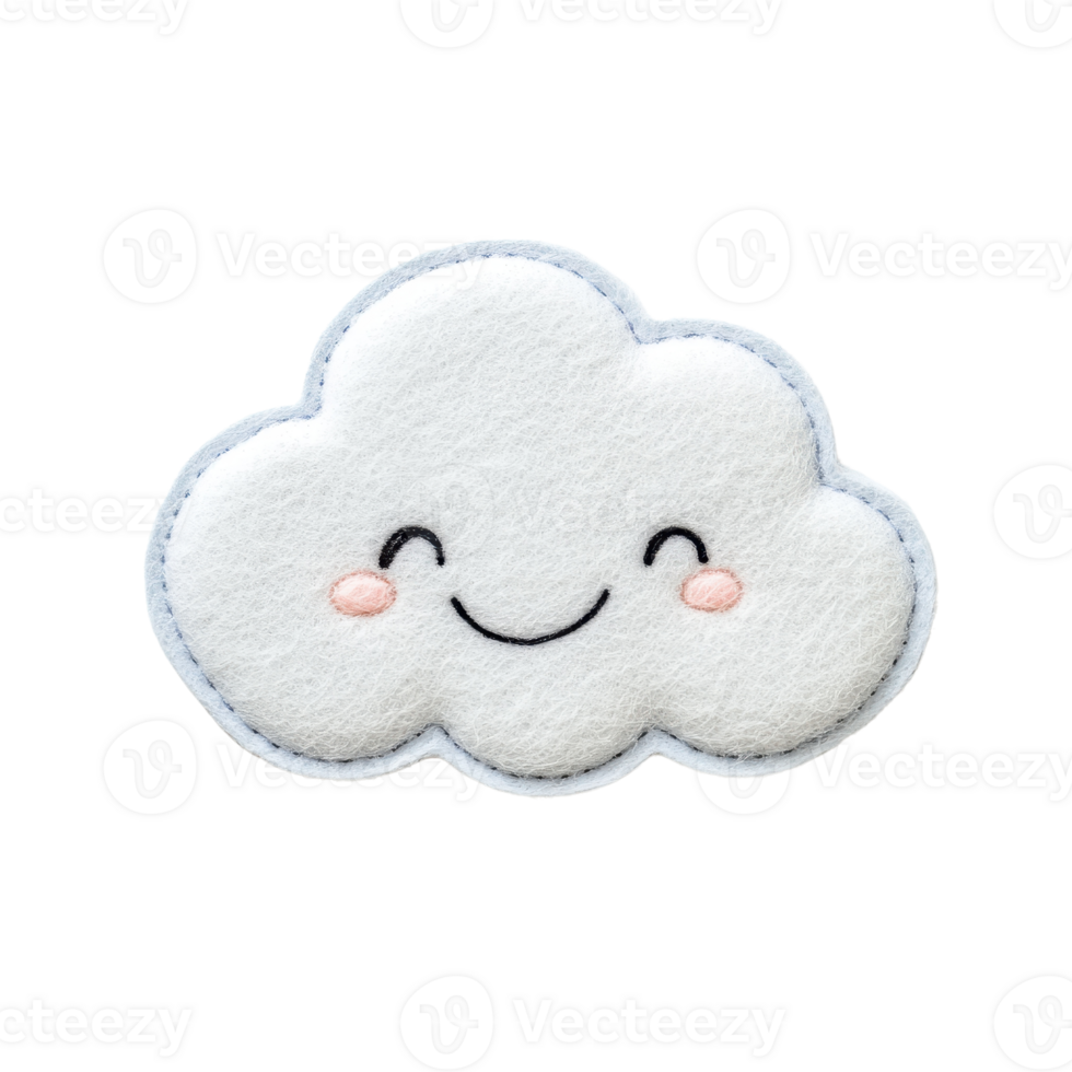 Cute smiling cloud icon perfect for playful designs and children's projects. png