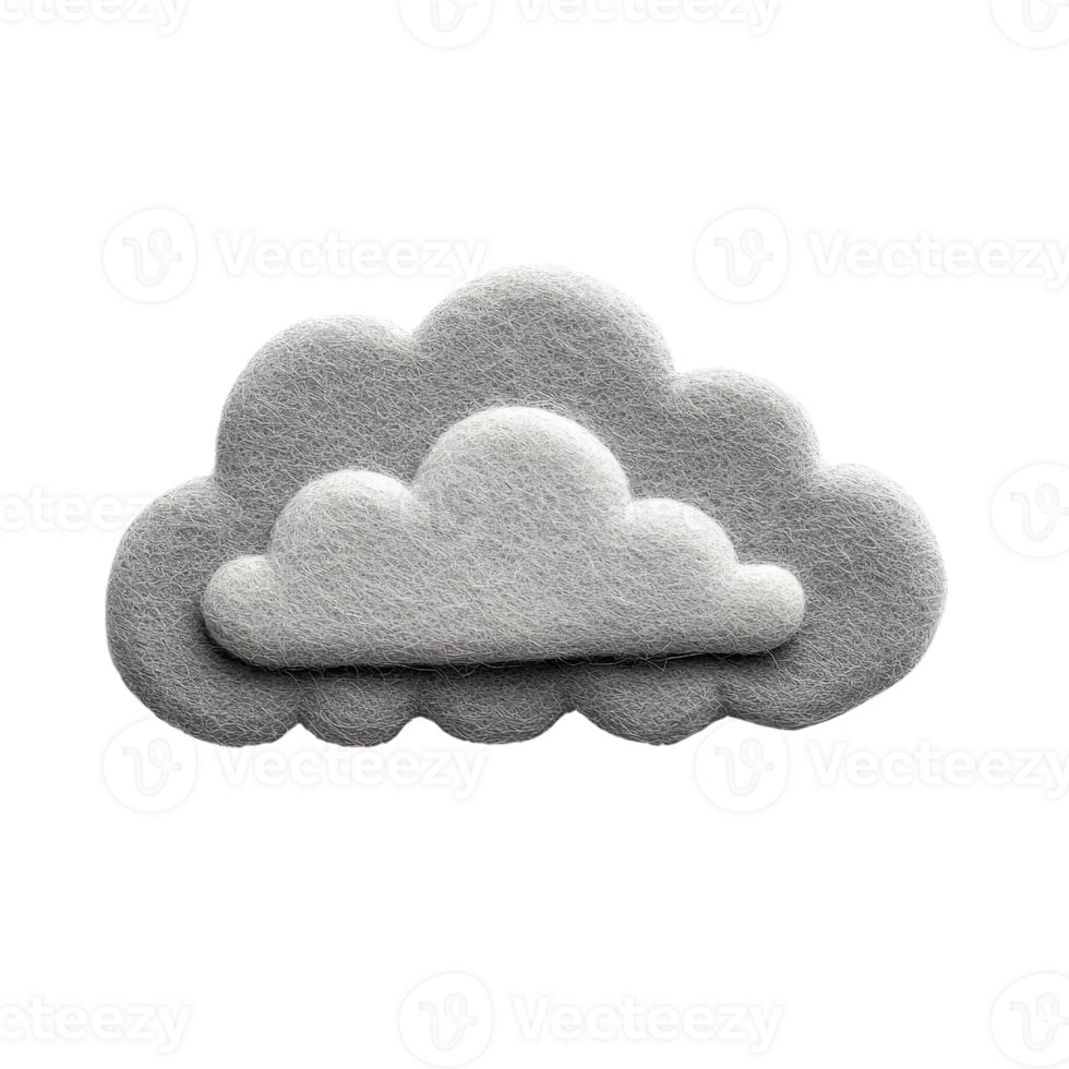 Felt cloud design for creative projects or to symbolize weather concepts. png