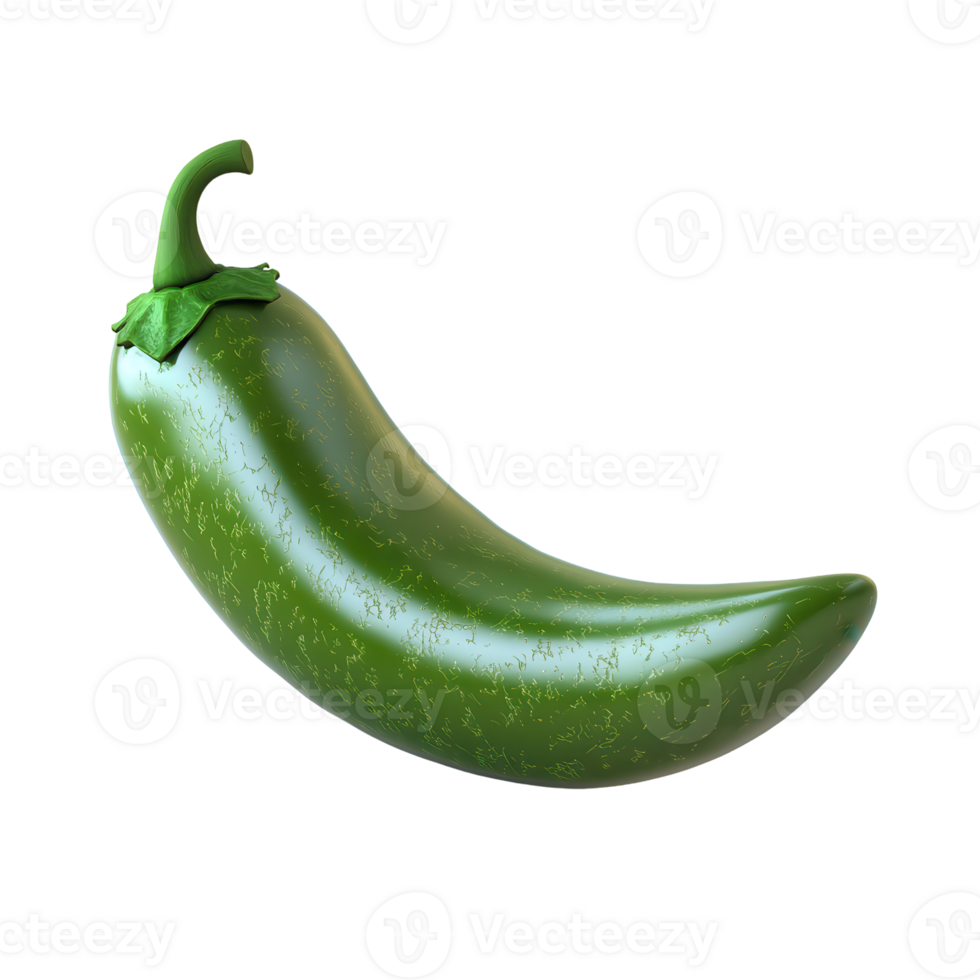 Fresh jalapeno pepper with vibrant green color and smooth texture. png