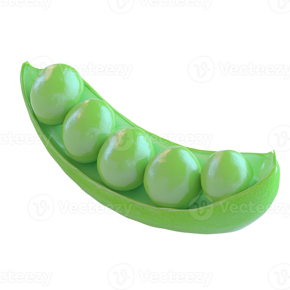 Fresh green peas in a pod, showcasing their vibrant color and freshness. png