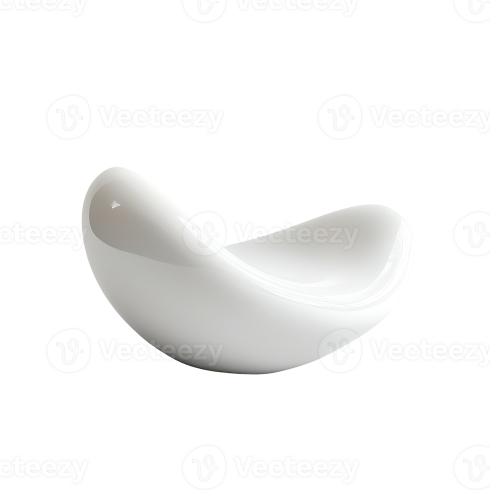 Modern white ceramic bowl with a unique shape for elegant food presentation. png
