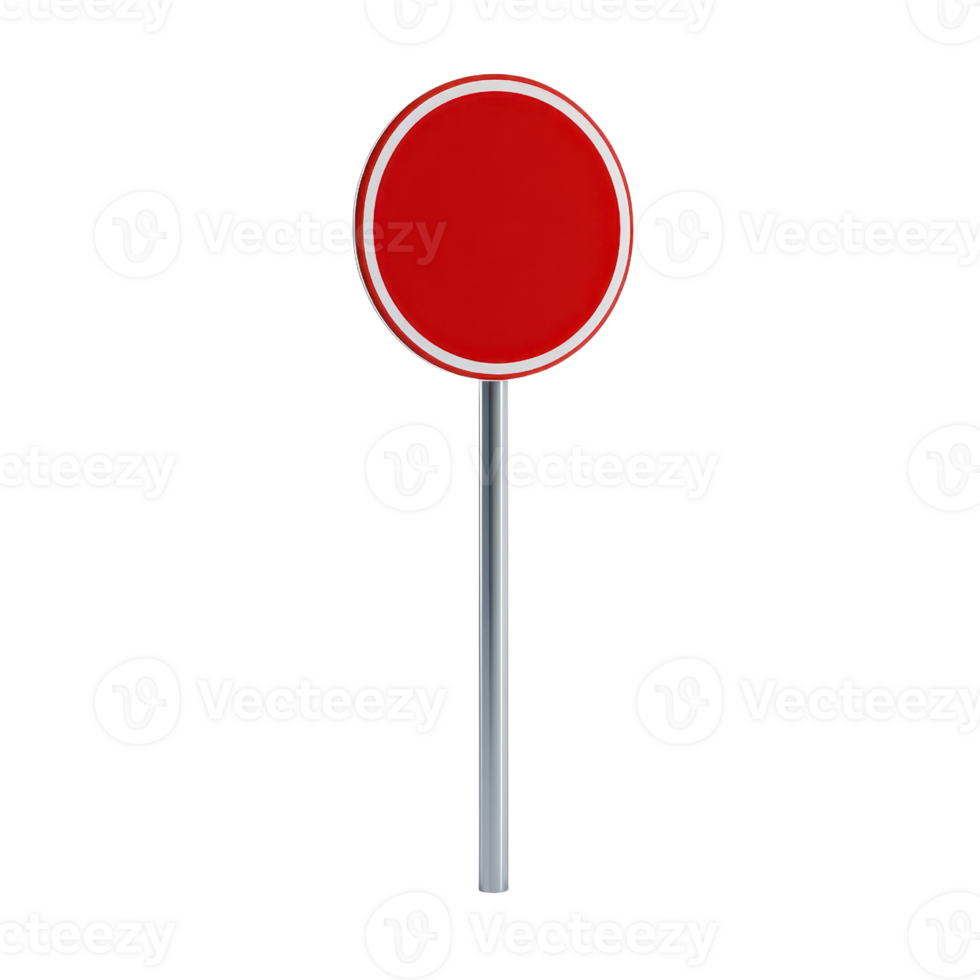 Red circular stop sign symbolizing caution and awareness in various environments. png