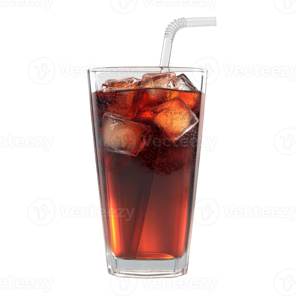 Refreshing beverage with ice cubes, perfect for hot summer days. png
