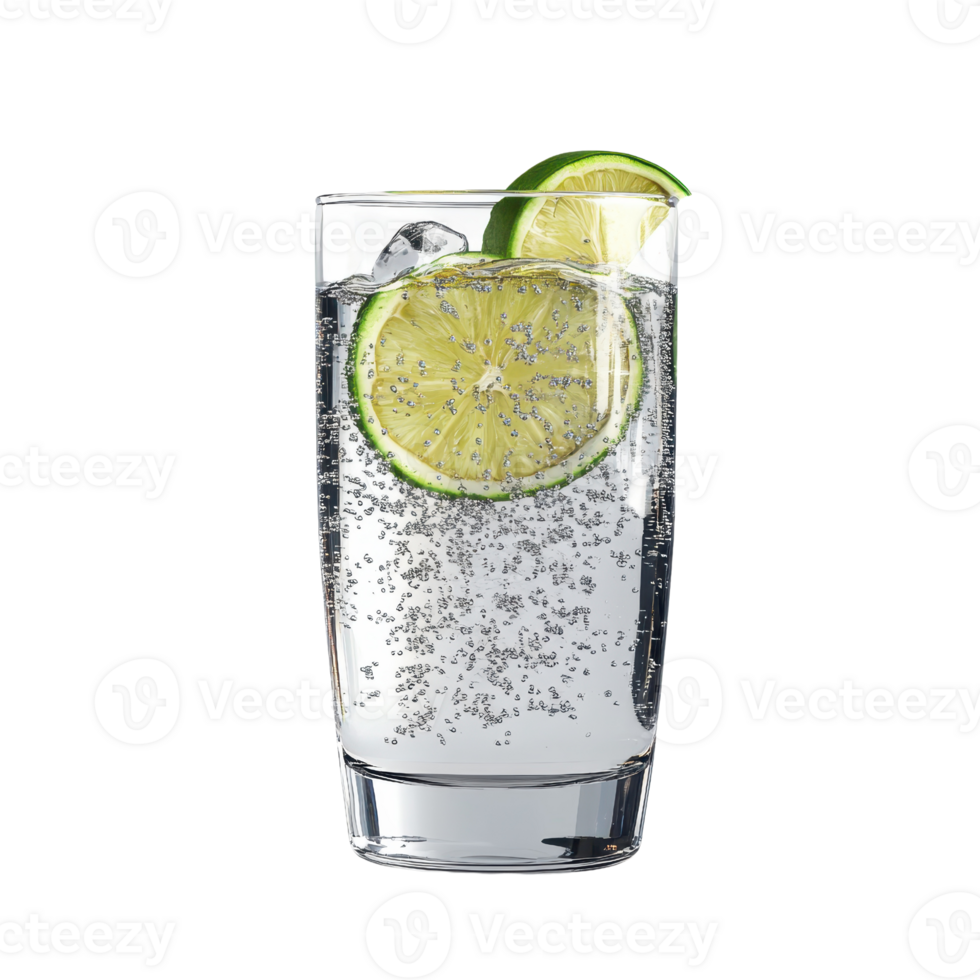 Refreshing sparkling water with lime, perfect for hydration and summer vibes. png