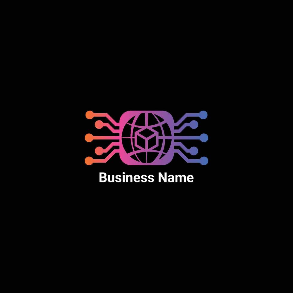 box technology logo, tech, blockchain, cryptocurrency logo design vector