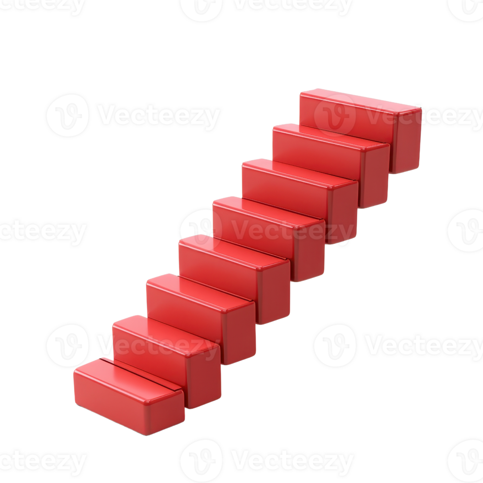 Stylized red blocks forming a staircase against a white background. png