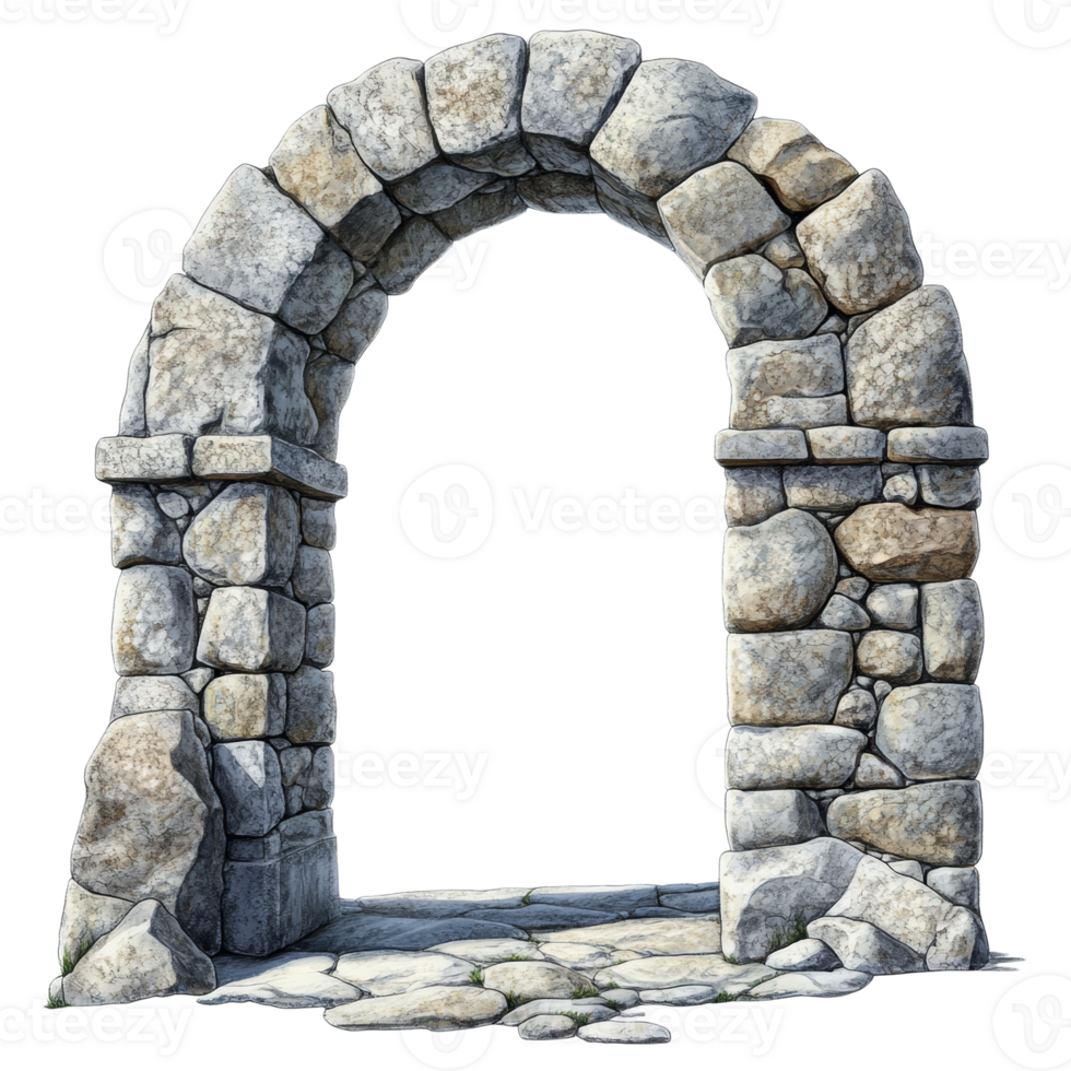Ancient Stone Archway Entrance Gateway png