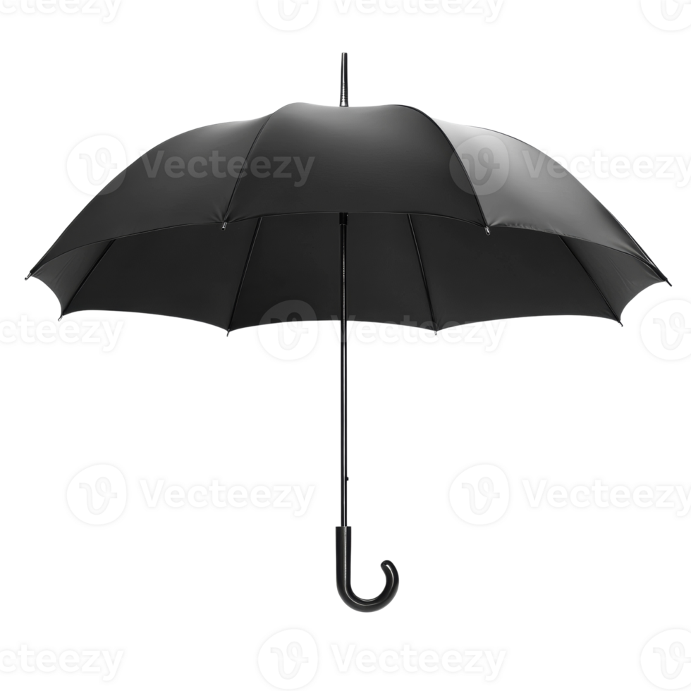 A Classic Black Umbrella Isolated Against A Black Background png