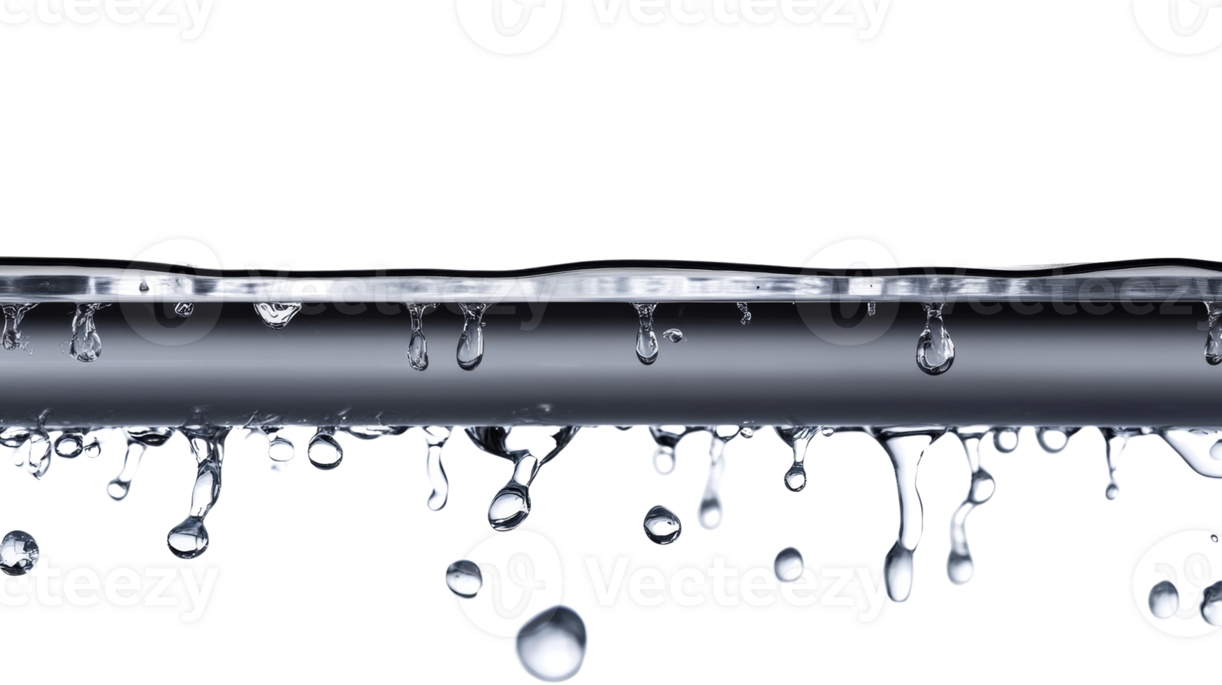 Water dripping from a metallic pipe png