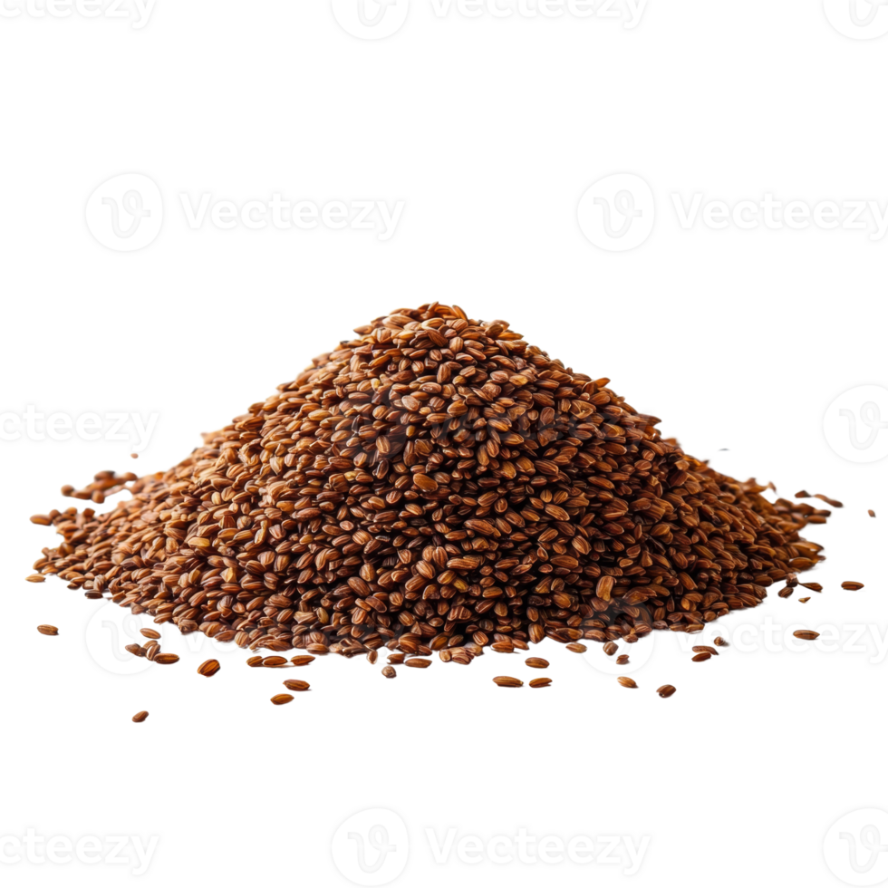 A Pile Of Brown Flax Seeds Isolated On Black png