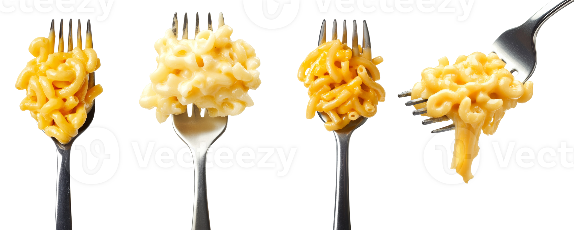 Macaroni and Cheese variations on forks png