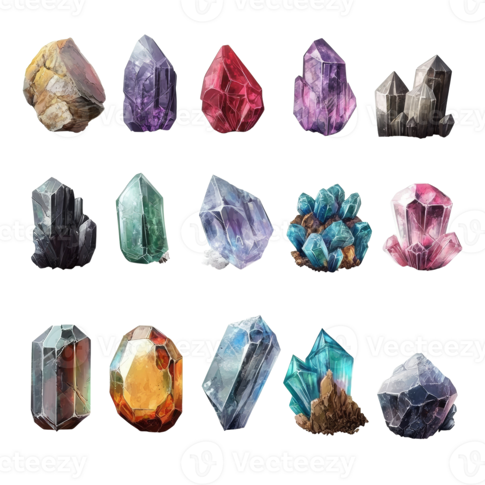 A Collection Of Vibrant Gemstones And Crystals png