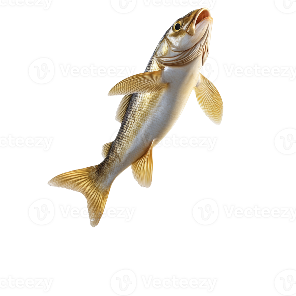 A Golden Fish Leaps Against A Black Background png