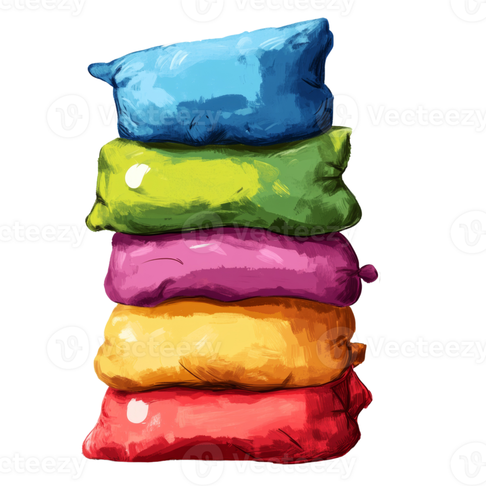 A Stack of Colorful Pillows in a Neat Arrangement png