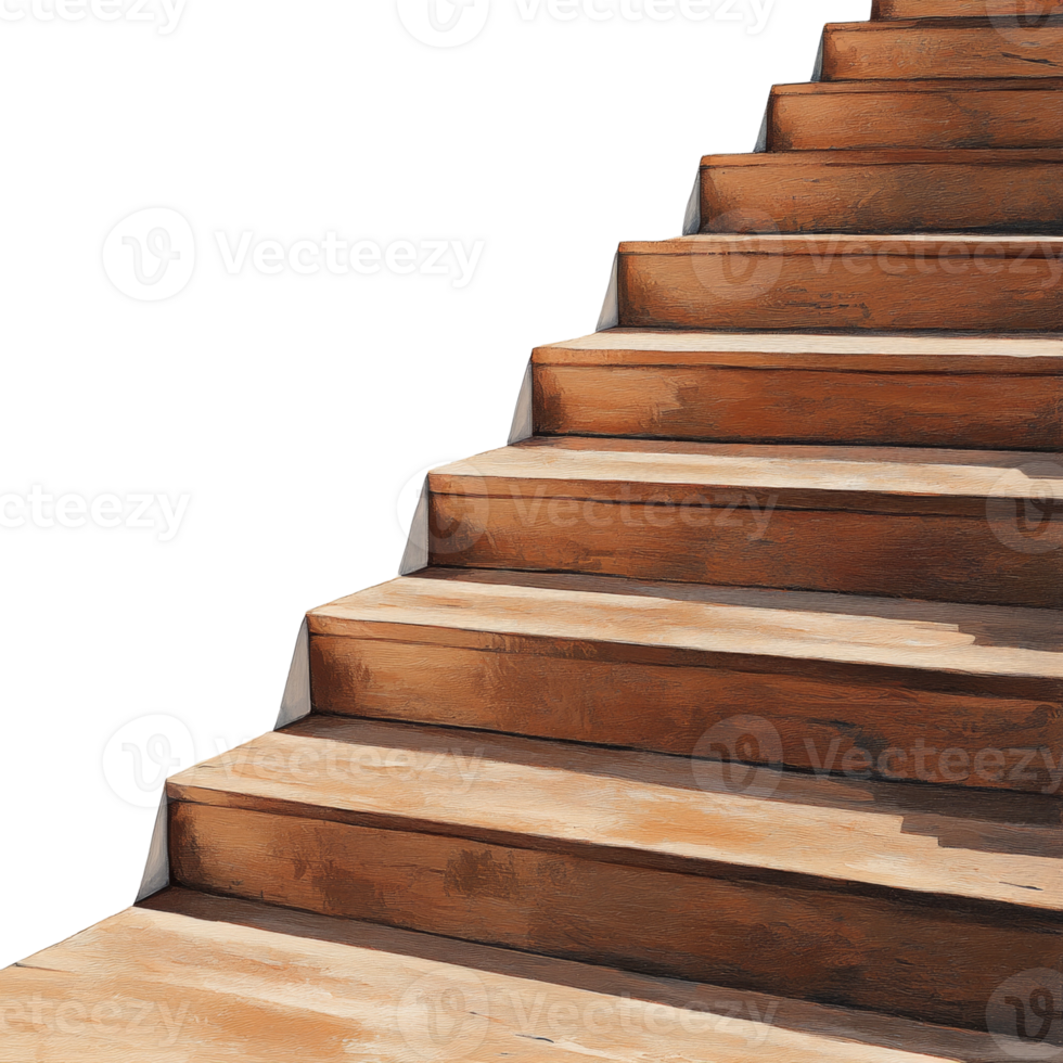 Wooden Steps Ascending Into Darkness A Visual Representation png