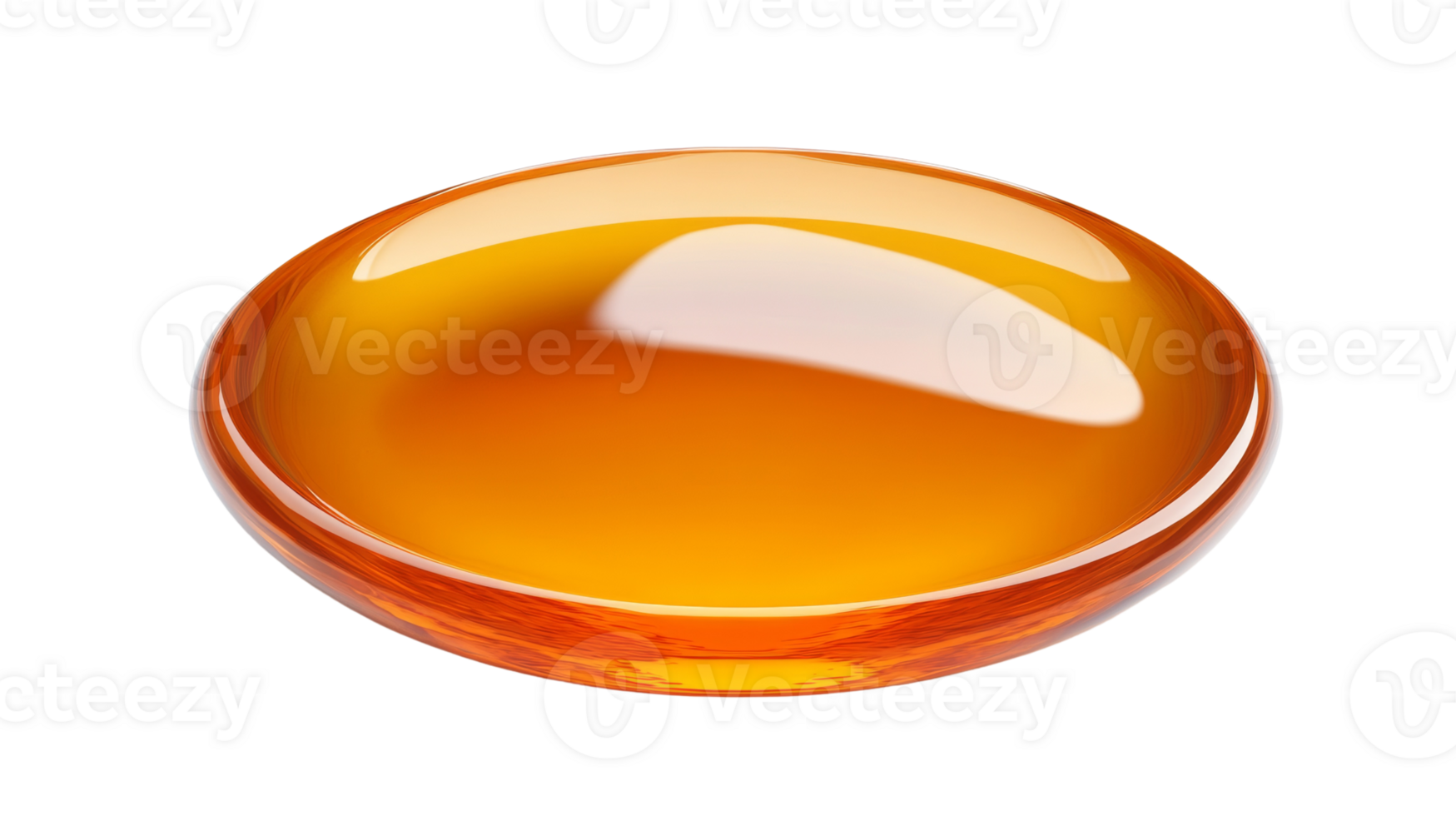 Amber liquid sphere glows brightly in darkness png
