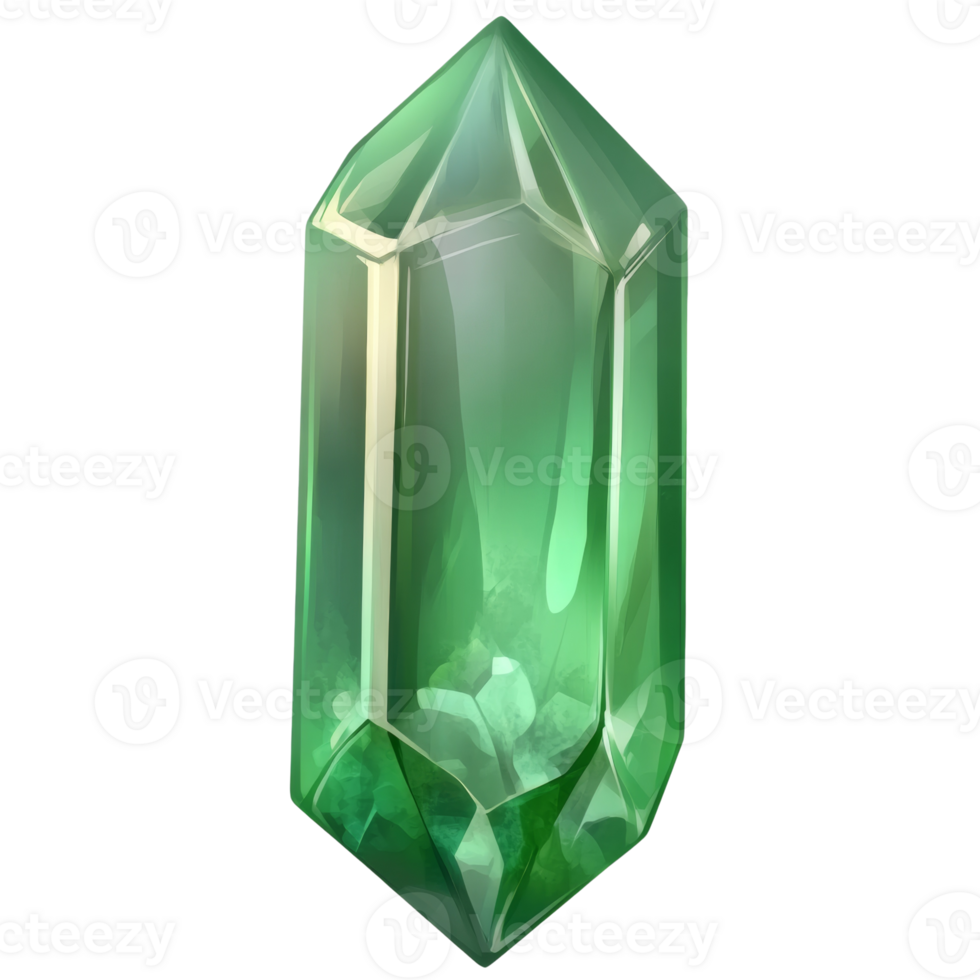 A Vibrant Green Crystal Gemstone Shows Its Facets png