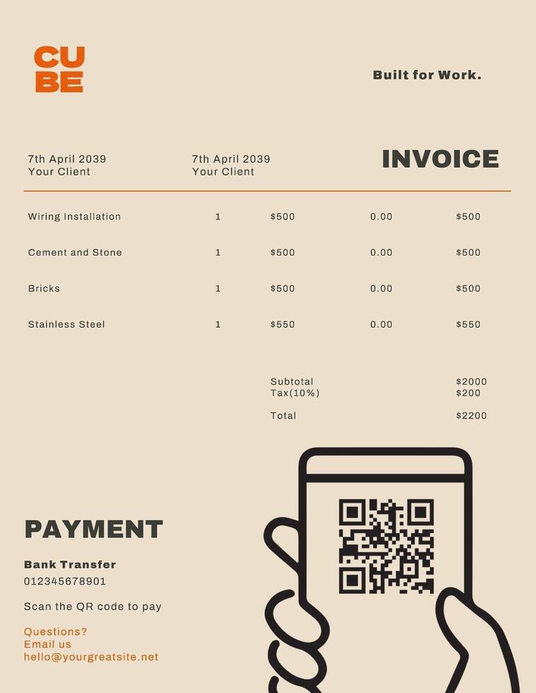 invoice construction design ideas  template