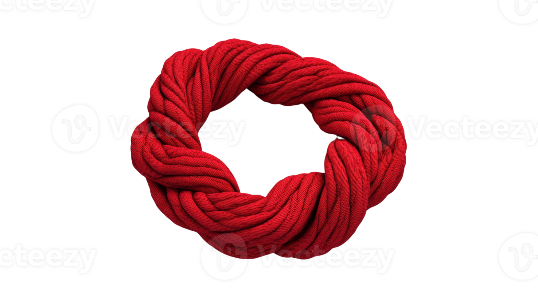 Red rope twisted into a circular shape png